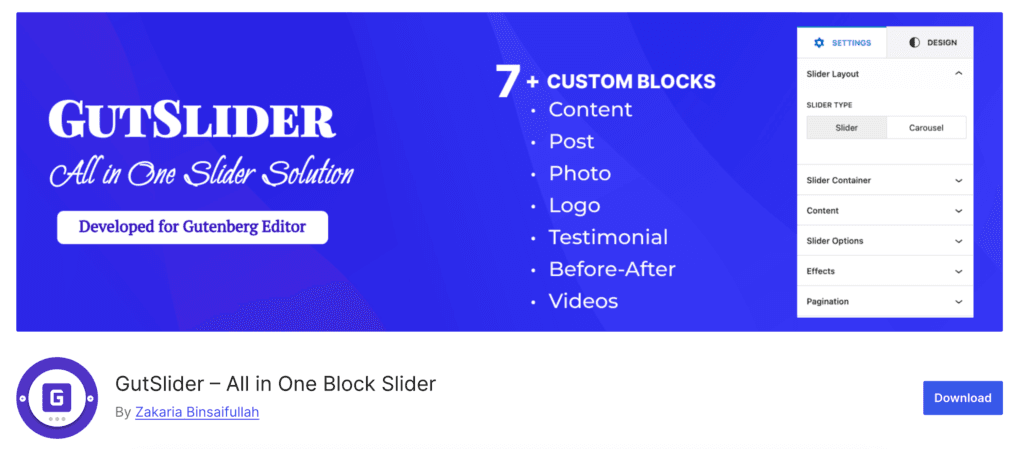 Gutslider- all in one block slider