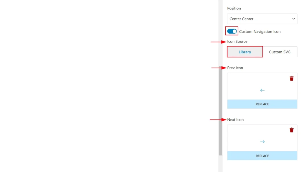 custom navigation settings